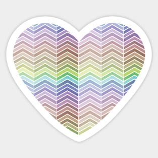 Rainbow Chevron Heart Sticker